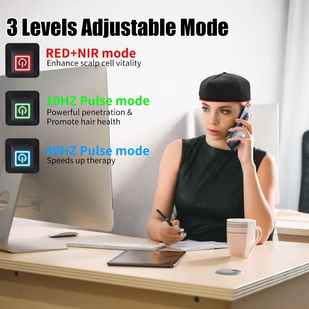 Red light relaxation hair growth cap, stimulates the scalp and enhances blood circulation