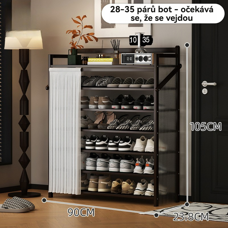 Vícevrstvý, prachotěsný, skládací botník, není nutná montáž