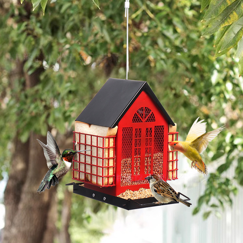 Krmítko pro ptáky venkovní závěsné kovové krmítko pro ptáky závěsná ozdoba